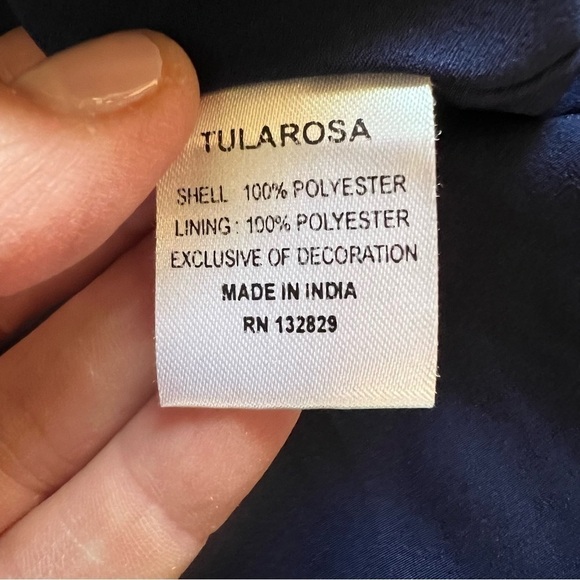 Tularosa navy blue white stripe cord accent ruffle skater mini skirt XS coquette - Picture 4 of 7